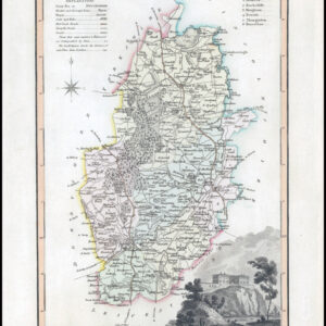 1817 Original Antique LANGLEY'S NEW MAP OF NOTTINGHAMSHIRE  (LNM21)