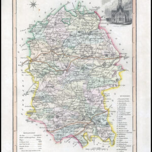 1817 Original Antique LANGLEY'S NEW MAP OF WILTSHIRE Salisbury (LNM30)