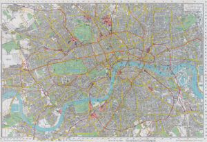 c1900s INDICATOR MAP OF LONDON Original Folding Map Underground Railways