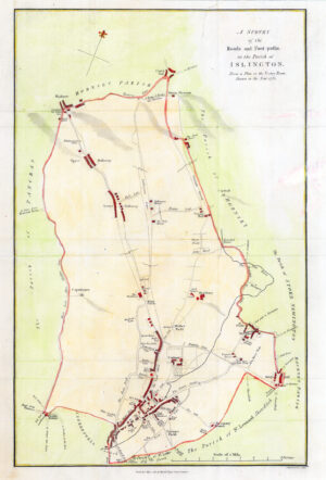 1811 A SURVEY OF THE ROADS AND FOOTPATHS PARISH ISLINGTON Hawksworth