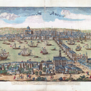 c1700 LONDRES VILLE CAPITAL DU ROYAUME D'ANGLETERRE View of London RARE