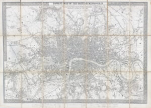 1848 DAVIES'S MAP OF THE BRITISH METROPOLIS London Antique Folding Map