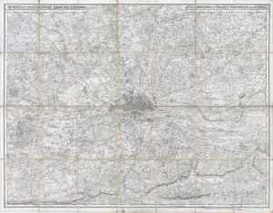 1880 SURVEY COUNTRY AROUND LONDON THIRTY TWO MILES Antique Folding MAP
