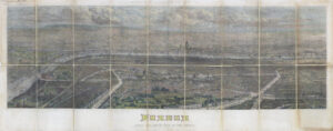 1861 Rare large antique PANORAMIC VIEW "LONDON FROM THE SOUTH SIDE THAMES"