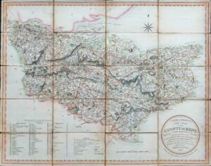 1807 Nathaniel Coltman Folded New Map of COUNTY OF KENT Laurie Whittle (FM143)