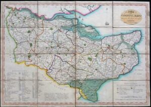 1820 A Folding MAP OF THE COUNTY OF KENT by Cowton & Colegate  (FM161)