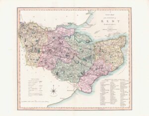 1804 Large original Antique Map KENT by C Smith with original hand colour (SM2/23)