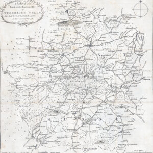 1802 SKETCH OF THE FOURTEEN MILES OF TUNBRIDGE WELLS Kent Folding Map