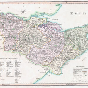 1830 Original Antique Map of KENT by Henry Teesdale (LM33-28)