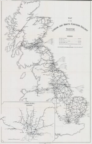 1926 Original Vintage MAP OF THE LONDON AND NORTH EASTERN RAILWAY SYSTEM