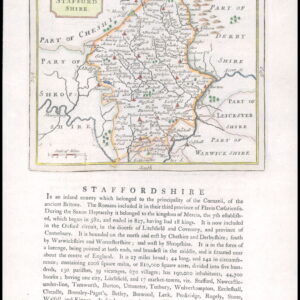 1777 An original antique copper engraved map STAFFORDSHIRE by Grose (LSM80)