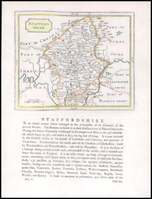 1777 An original antique copper engraved map STAFFORDSHIRE by Grose (LSM80)