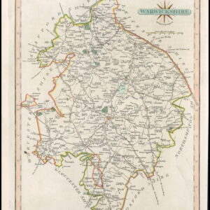 1793 Original Antique engraved map WARWICKSHIRE by John Cary (LSM84)