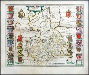 1659 CAMBRIDGESHIRE Cantabrigiensis Rare Map by Blaeu Spanish Edition (EB)