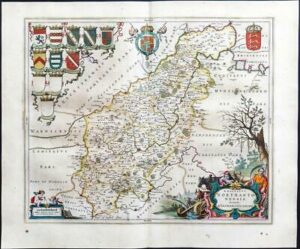 1659 Original Map NORTHAMPTONSHIRE Northantonensis by Blaeu Spanish Edition (EB)