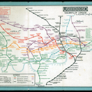 1929 Original Rare MAP OF LONDON'S UNDERGROUND RAILWAYS Frederick Stingemore