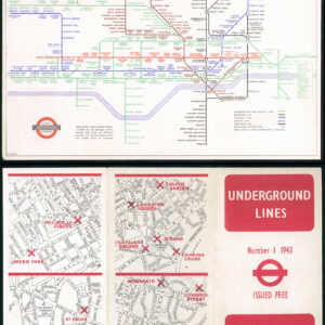 1943 Original Vintage LONDON UNDERGROUND TRANSPORT MAP Harry Beck (LT20)