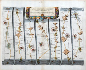 1675 Road Map LONDON to WEYMOUTH Basingstoke Dorchester Blandford by OGILBY