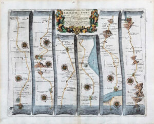 1675 BARNSTABLE to TRURO Ogilby Hatherley Newport Cambleford St Colomb Padstow