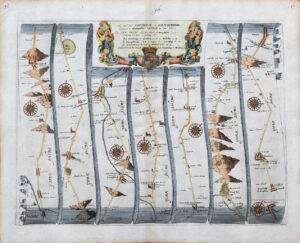 1675 FERRYBRIDGE to BOROUGHBRIDGE BARNARD CASTLE Ogilby Road Map Yorkshire