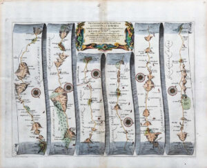 1675 LONDON > ST DAVIDS Ogilby Continuation Monmouth Cardiff Burton Newport