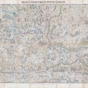 1846 Large Map MOGG'S THIRTY MILES ROUND LONDON Folding Map (Howgego 398)