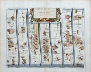 1675 Road Map OAKHAM to RICHMOND Milton Mowbray Nottingham Barnsley by OGILBY