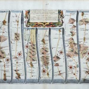 1675 Road Map OAKHAM to RICHMOND Milton Mowbray Nottingham Barnsley by OGILBY