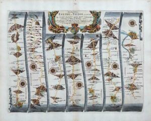 1675 Map EXETER to TRUOE TRURO Devon Cornwall Tavistock Liskeard Dunsford OGILBY