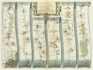 1675 LONDON > PORTSMOUTH Road Map Ogilby Cobham Guildford Liphook Petersfield