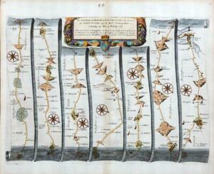 1675 Road Map LONDON to WEYMOUTH Basingstoke Dorchester Blandford by OGILBY