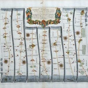 1675 Road Map LONDON > NORWICH Newmarket Thetford Windham Barton Mills by OGILBY