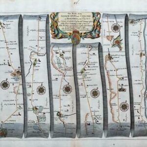 1675 SHREWSBURY & CHESTER HOLYWELL Ogilby Road Map Ellesmere Wrexham Holywell