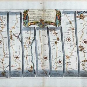 1675 EXETER to DORCHESTER PLYMOUTH to DARTMOUTH Ogilby Road Map Dorset Devon