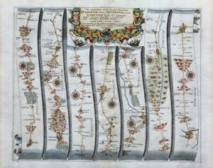 1675 OAKEHAM to RICHMOND Continuation Ogilby Road Map Oakham Halifax Yorkshire