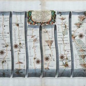 1675 LONDON > ST DAVIDS Ogilby Continuation Map Abingdon Fairford Gloucester