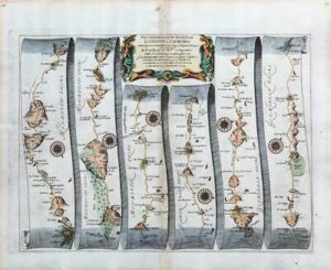 1675 LONDON > ST DAVIDS Ogilby Continuation Monmouth Cardiff Burton Newport