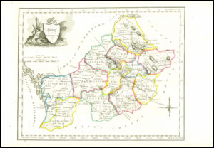 1822 Antique Ireland Irish Map COUNTY OF WESTMEATH by John Grierson (IAE34)