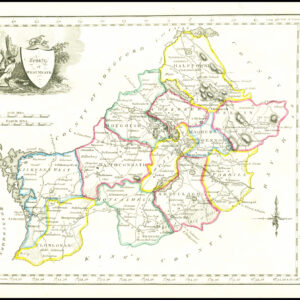 1822 Antique Ireland Irish Map COUNTY OF WESTMEATH by John Grierson (IAE34)