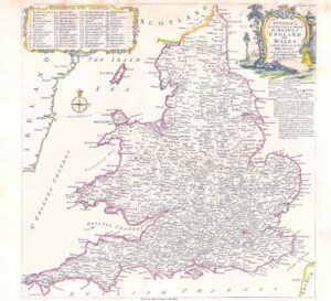 1764 KITCHIN'S MOST ACCURATE MAP ROADS OF ENGLAND AND WALES (SM4-2)