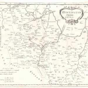 1695 HUNTINGDONSHIRE Original Antique Map 1st Issue by Robert Morden (SM4-32)