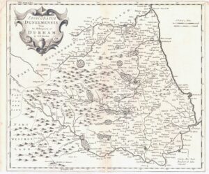 1695 EPISCOPAIUS DUNELMENSIS DURHAM Antique Map 1st Issue Morden (SM4-33)
