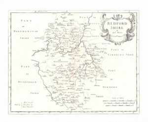 1695 BEDFORDSHIRE Original Antique Map 1st Issue by Robert Morden (SM4-34)