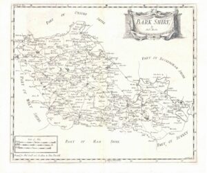 1722 BARKSHIRE Berkshire Original Antique Map by Robert Morden (SM4-35)