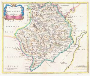 1695 MONMOUTH MONMOUTHSHIRE Wales Antique Map 1st Issue Morden (SM4-36)