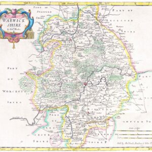 1695 WARWICK WARWICKSHIRE Antique Map 1st Issue Robert Morden (SM4-37)