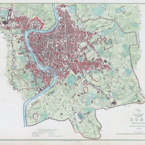 1863 Original Antique Map City Plan of ROME Italy by T Ettling