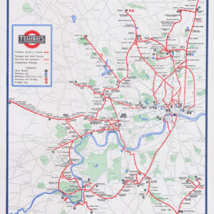1929 Original Vintage LONDON UNDERGROUND TRAMWAYS Map of London