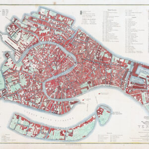 1863 Original Antique City Map Plan VENICE VENEZIA by T ETTLING (LM43)