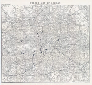 c1900 Original antique STREET MAP OF LONDON North East ISLINGTON HAMPSTEAD